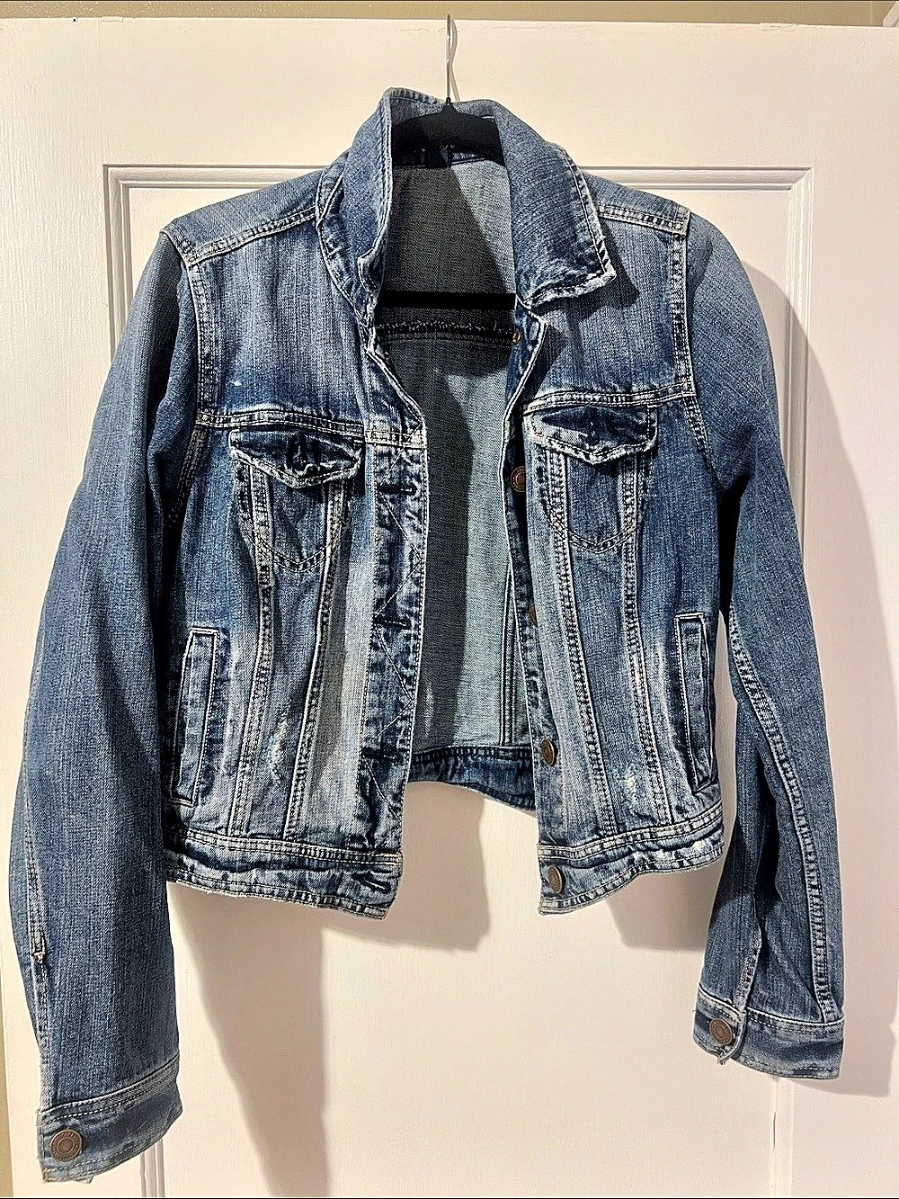 American Eagle Women's Blue Jean Jacket Size L Like New